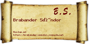Brabander Sándor névjegykártya