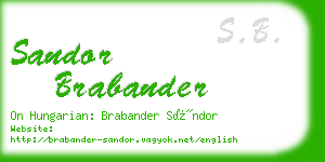 sandor brabander business card